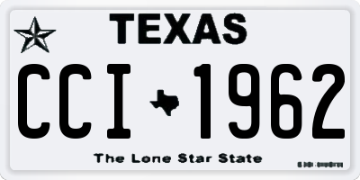 TX license plate CCI1962