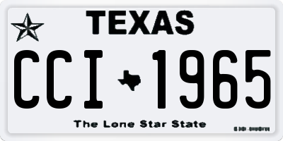 TX license plate CCI1965
