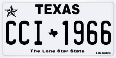 TX license plate CCI1966