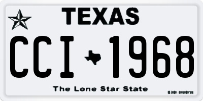 TX license plate CCI1968