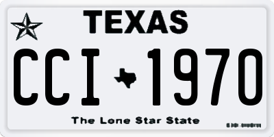 TX license plate CCI1970