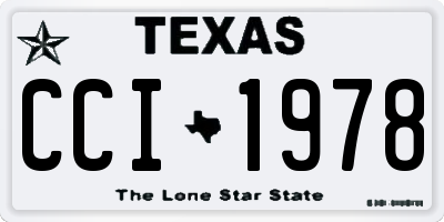 TX license plate CCI1978