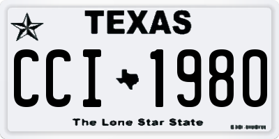 TX license plate CCI1980