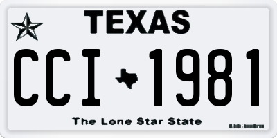 TX license plate CCI1981