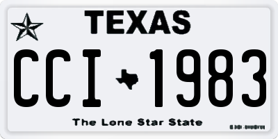 TX license plate CCI1983
