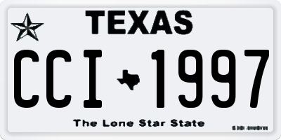 TX license plate CCI1997