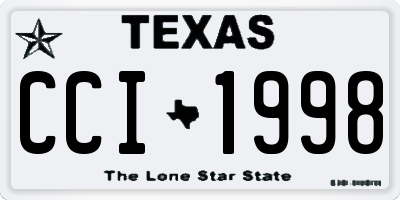 TX license plate CCI1998