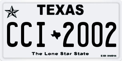 TX license plate CCI2002