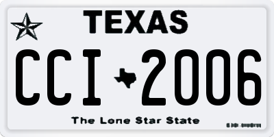 TX license plate CCI2006