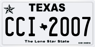TX license plate CCI2007