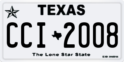 TX license plate CCI2008