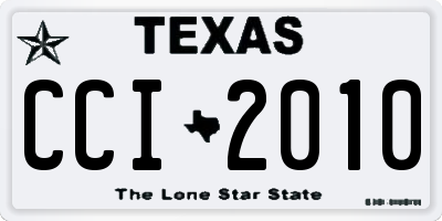 TX license plate CCI2010