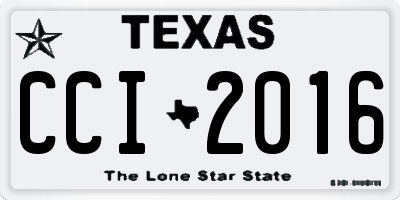 TX license plate CCI2016