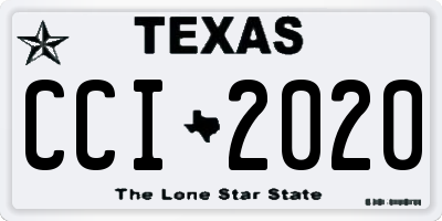 TX license plate CCI2020