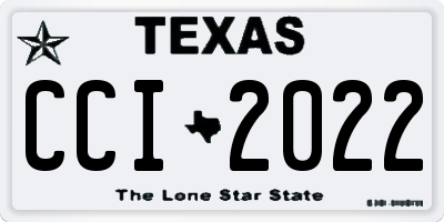 TX license plate CCI2022