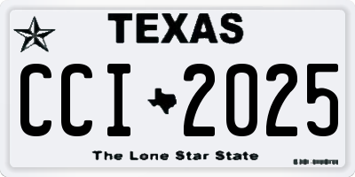 TX license plate CCI2025