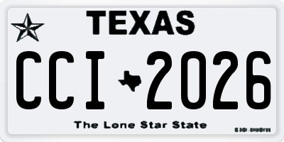 TX license plate CCI2026