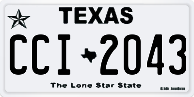 TX license plate CCI2043
