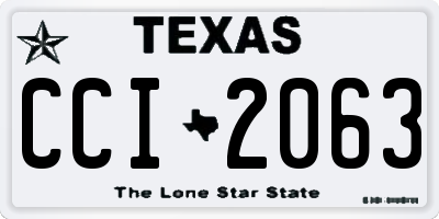 TX license plate CCI2063