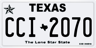 TX license plate CCI2070