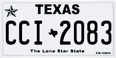 TX license plate CCI2083