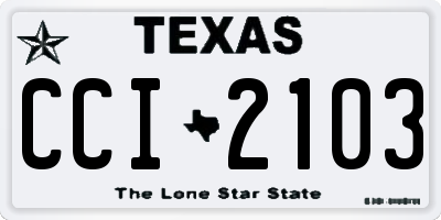 TX license plate CCI2103