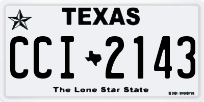 TX license plate CCI2143