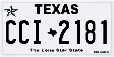 TX license plate CCI2181