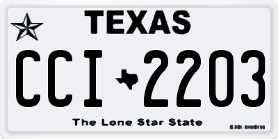 TX license plate CCI2203