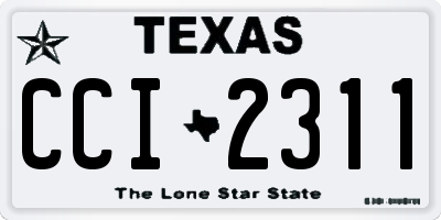 TX license plate CCI2311