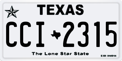 TX license plate CCI2315