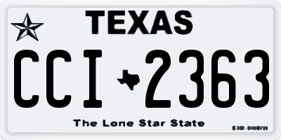 TX license plate CCI2363