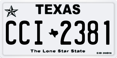 TX license plate CCI2381