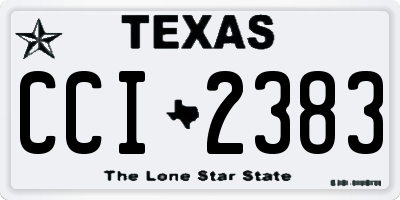 TX license plate CCI2383