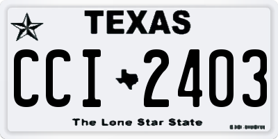 TX license plate CCI2403