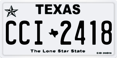 TX license plate CCI2418