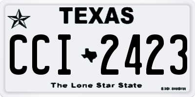 TX license plate CCI2423
