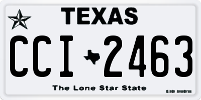 TX license plate CCI2463