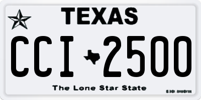 TX license plate CCI2500