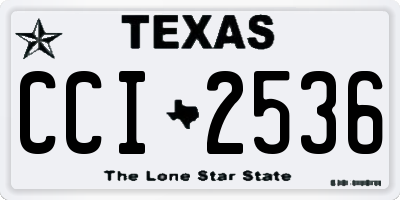 TX license plate CCI2536