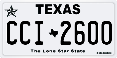TX license plate CCI2600