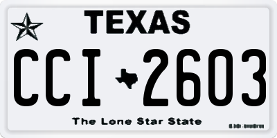 TX license plate CCI2603