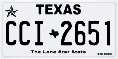 TX license plate CCI2651