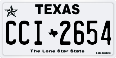 TX license plate CCI2654