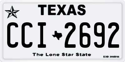 TX license plate CCI2692