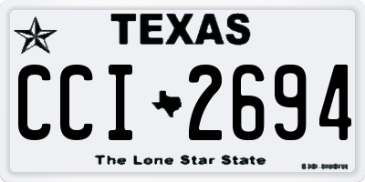 TX license plate CCI2694