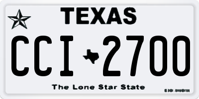 TX license plate CCI2700