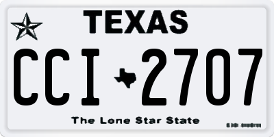 TX license plate CCI2707