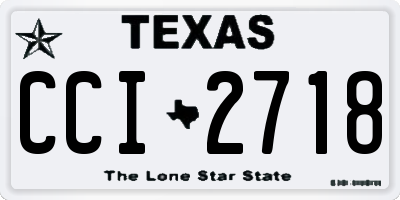 TX license plate CCI2718