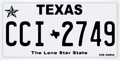 TX license plate CCI2749